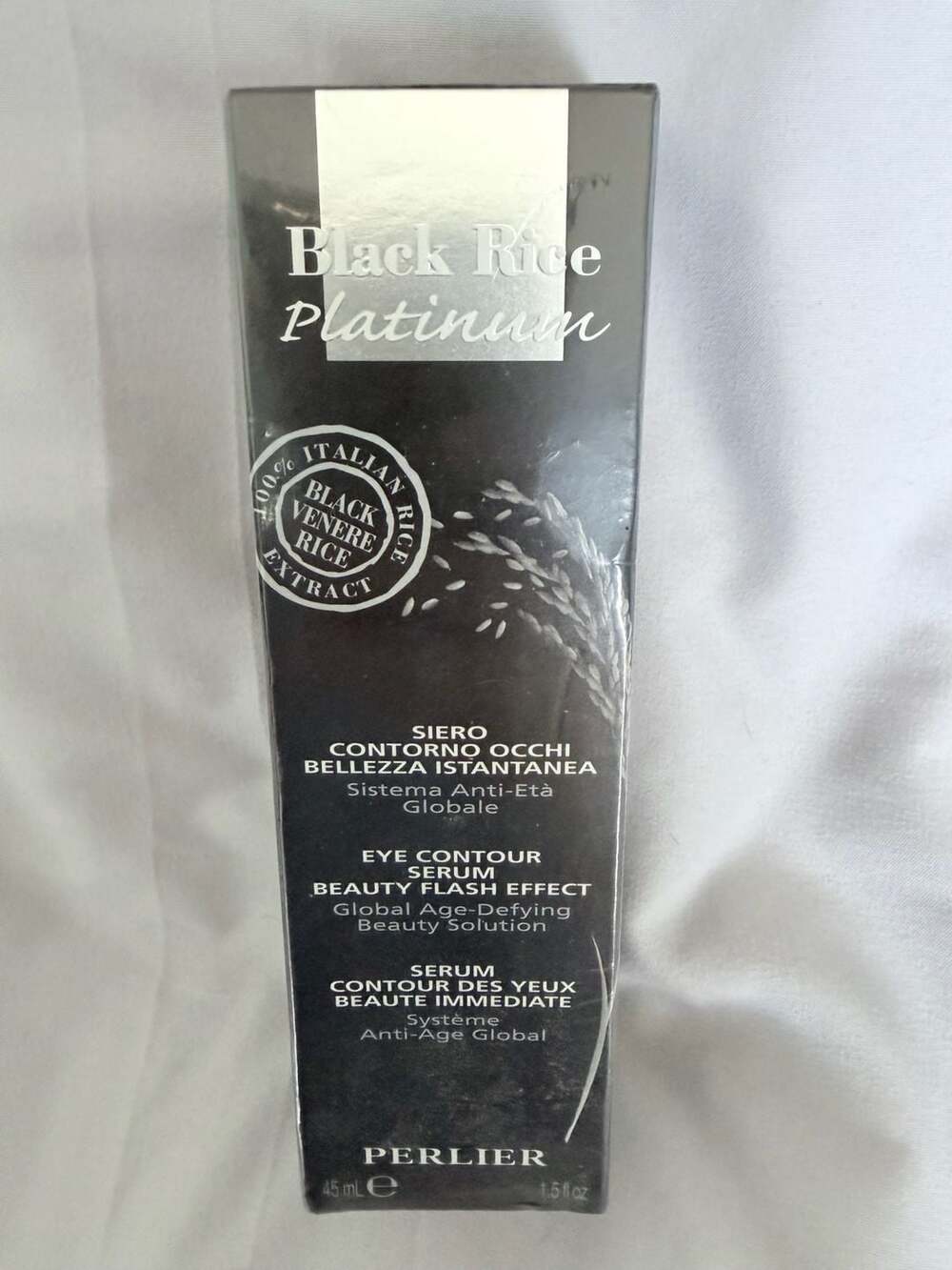 Perlier Black Rice Platinum Eye Contour Serum Beauty Flash Effect 1.5 fl oz